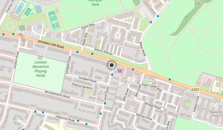 Map showing the Health & Aesthetic Clinic on Shooters Hill Road, Royal Borough of Greenwich